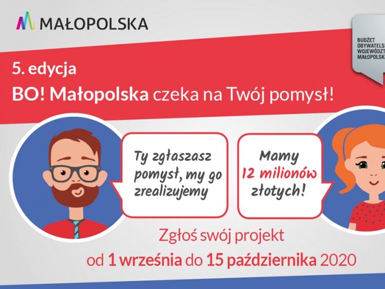 grafika 5 edycji Budżetu Obywatelskiego Województwa Małopolskiego