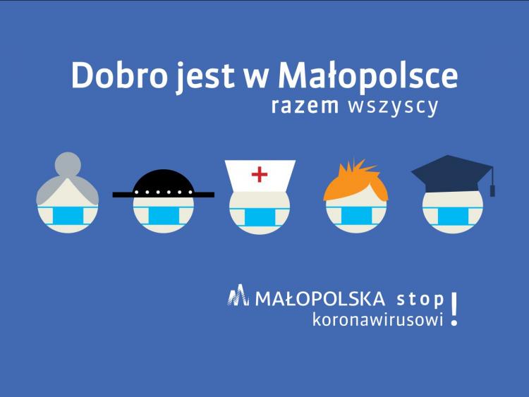 Grafika Dobro jest w Małopolsce  razem wszyscy stop koronawirusowi!