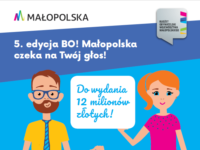 Plakat o terminie głosowania w 5. edycji Budżetu Obywatelskiego Województwa Małopolskiego